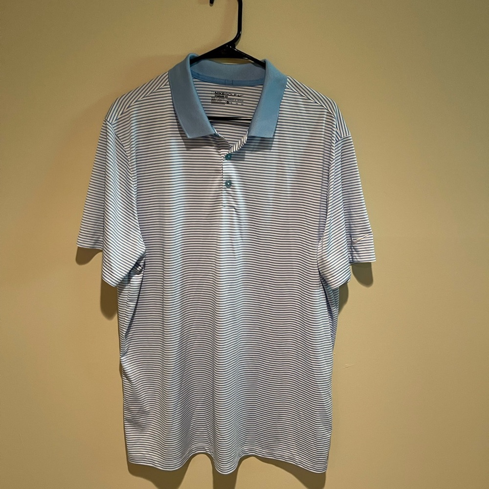 Nike Blue and White Polo Shirt Casual Style